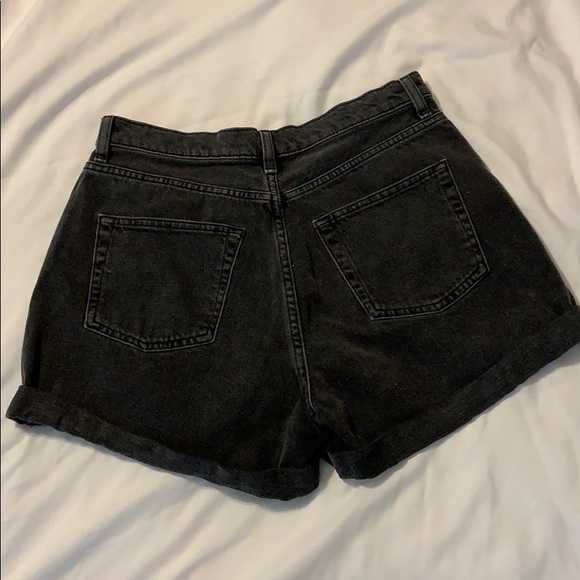Topshop Black Mom Jean Shorts Size 8 - Picture 2 of 3